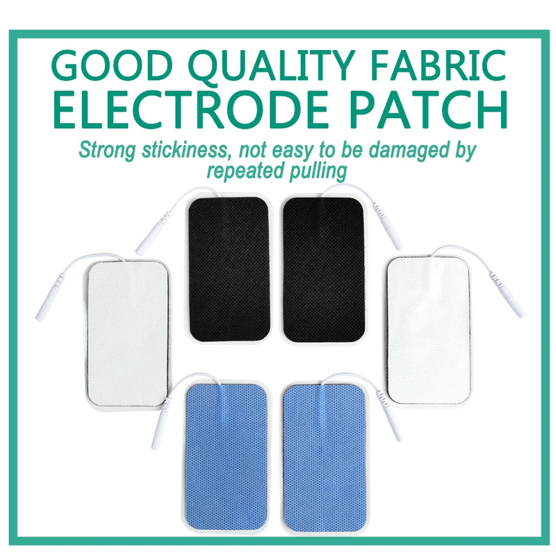 10Pcs 2mm Plug Non-woven Fabric Reusable Self Adhesive Electrode Pads Conductive Gel Pad Body Digital  Massager