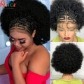 13x6 Lace Front Braids Wig with Baby Hair Synthetic Afro Curly Cornrow Braided Short Wigs for Black Women Natural Lace Bob Wigs