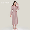 Birdtree 22 Momme 100%Pure  Silk Long Robe for Women Silky Sleepwear Ladies Elegant Nightgown Natural Pajamas P3D047QM