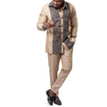 African Traditional Dress Men's Suit Long Sleeve Ethnic Style Printed Patchwork Shirt Casual Pants 2 Piece Holiday | SAMAG