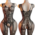 Sling Halter Neck Baby Dolls Underwear Fishnet Hollow Bodystockings Sexy Lingerie Women Cross Legged Crotchless Babydolls Dress
