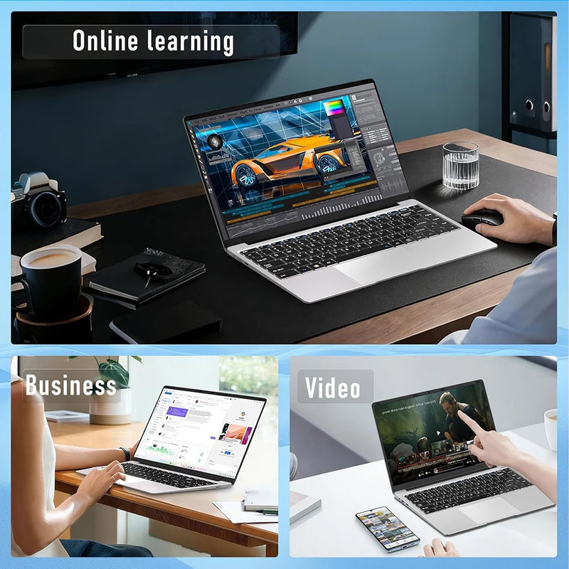 Xiaman Ultra Slim Windows 11 Laptop Computer 14.1" 12GB RAM 1TB 2TB SSD Intel A3950 Notebook 1920*1080 Office Study Computer PC