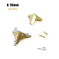12pcs Decorative Jewelry Chest Wine Gift Box Wooden Case Antique Brass Golden Furniture Corner Protector Cover with Screws Nails