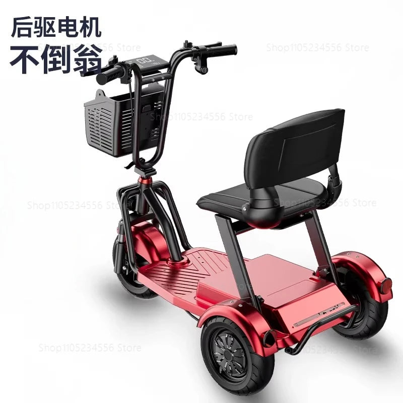 Elderly Commuting Car Folding Electric Bike Tricycle Adult Commuting Picking Up and Dropping Off Children Parent-child Seat