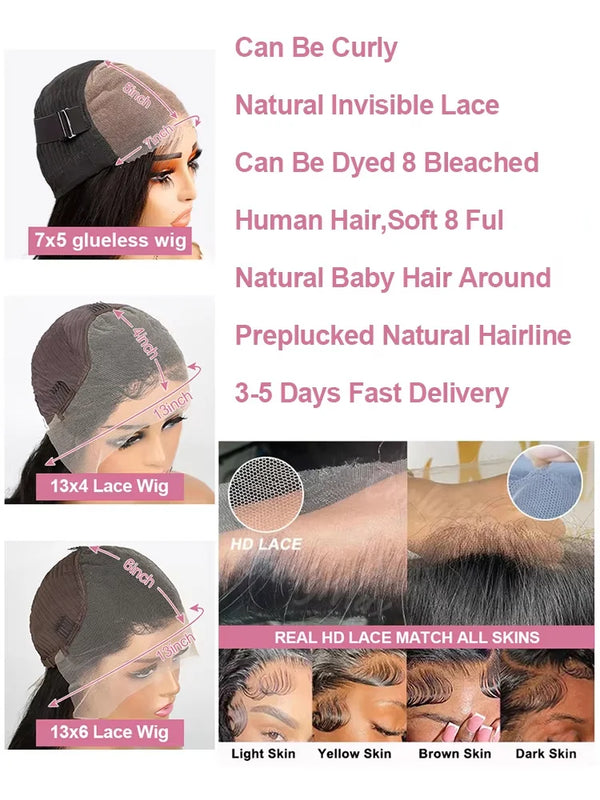 40 50 Inch Water Wave Burmese Curly Lace Front Wigs 13x4 13x6 HD Deep Wave Lace Frontal Wig 7x5 Glueless Human Hair Wigs For Women 300% High Quality Real Virgin Hair Wig