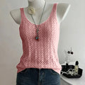 Ladies Elegant Solid Color Knitted Vest Summer Thin Layer - View 8 | SAMAG