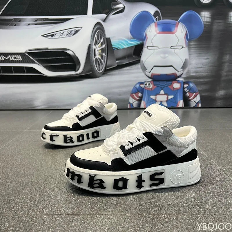 Fashionable Men's Trendy Street Style Sliding Board Shoes Comfortable Anti Slip Casual Lace Up Sports Designer Men's Shoes