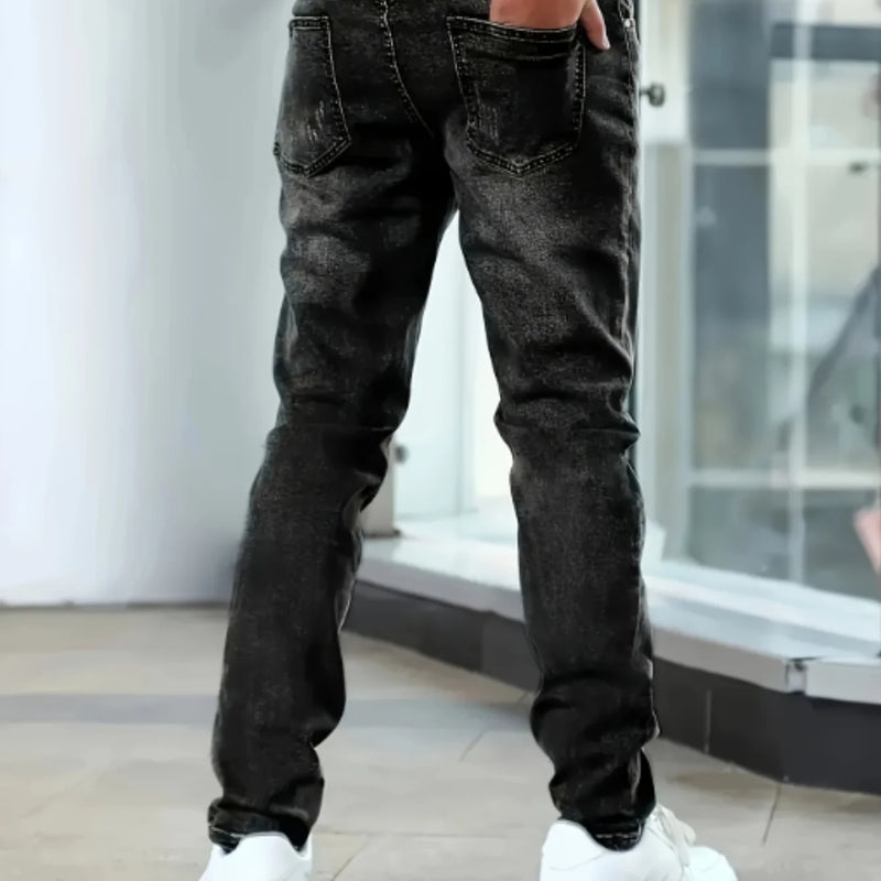 Men'S Casual Slim Fit Stretch Jeans, Chic Street Style | SAMAG