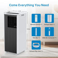 8000 BTU Air Conditioner Portable for Room up to 350 Sq. Ft, with Remote Control, Powerful Cooling, White