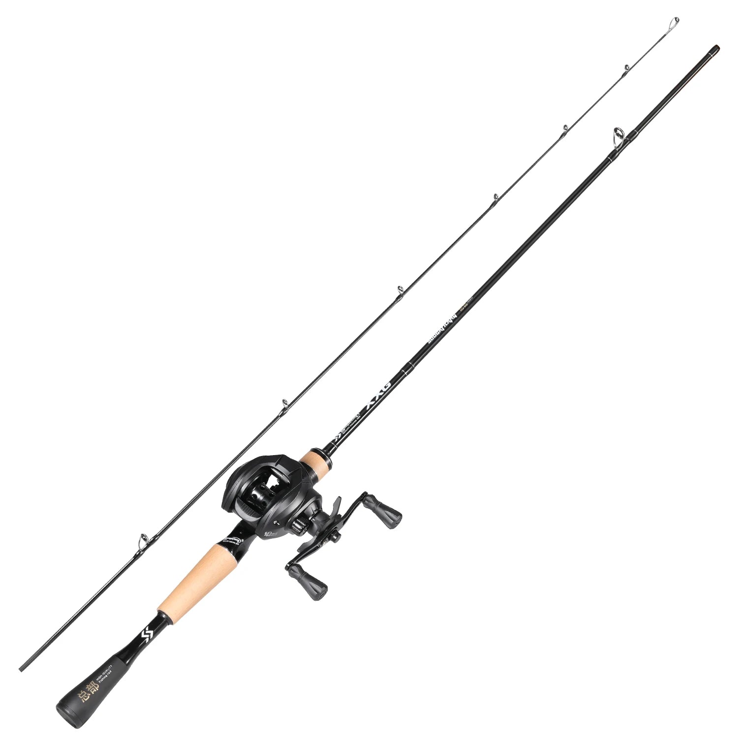 Sougayilang Fishing Rod and Reel Combo 1.8m Full Carbon Lightweight Casting Rod 6.3:1 Gear Ratio Baitcasting Reel 8kg Max Drag