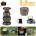Camping Cookware Kit Outdoor Cooking Set Aluminum Pot Equipment Travel Tableware Kitchen for Hiking Picnic BBQ