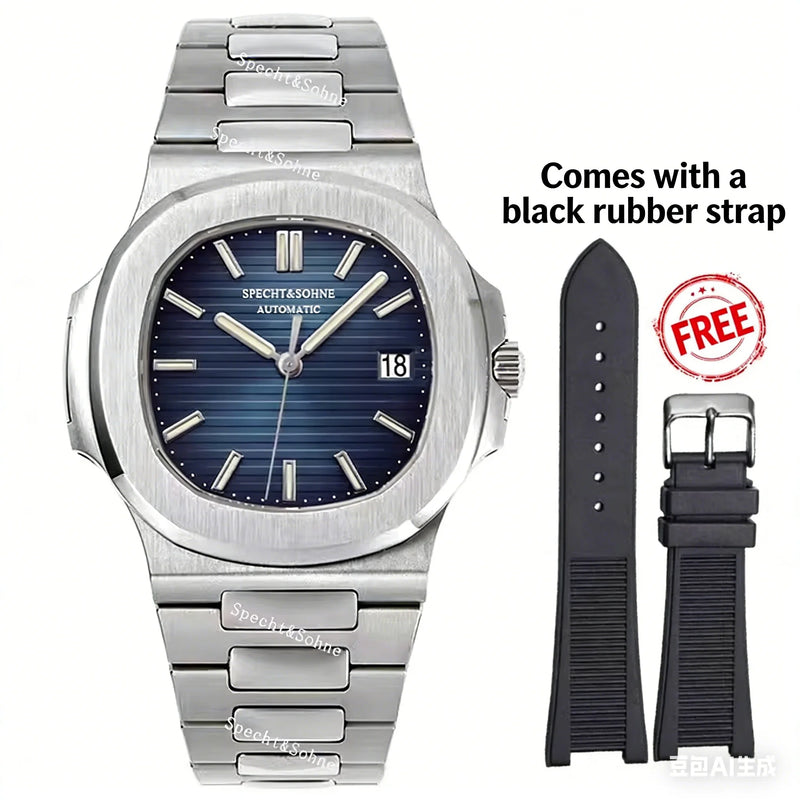 New Specht & Söhne 40MM Rose Gold Japan Miyota 8215 Movt Automatic Mechanical Men Watch Steel Sapphire Crystal 50M Waterproof