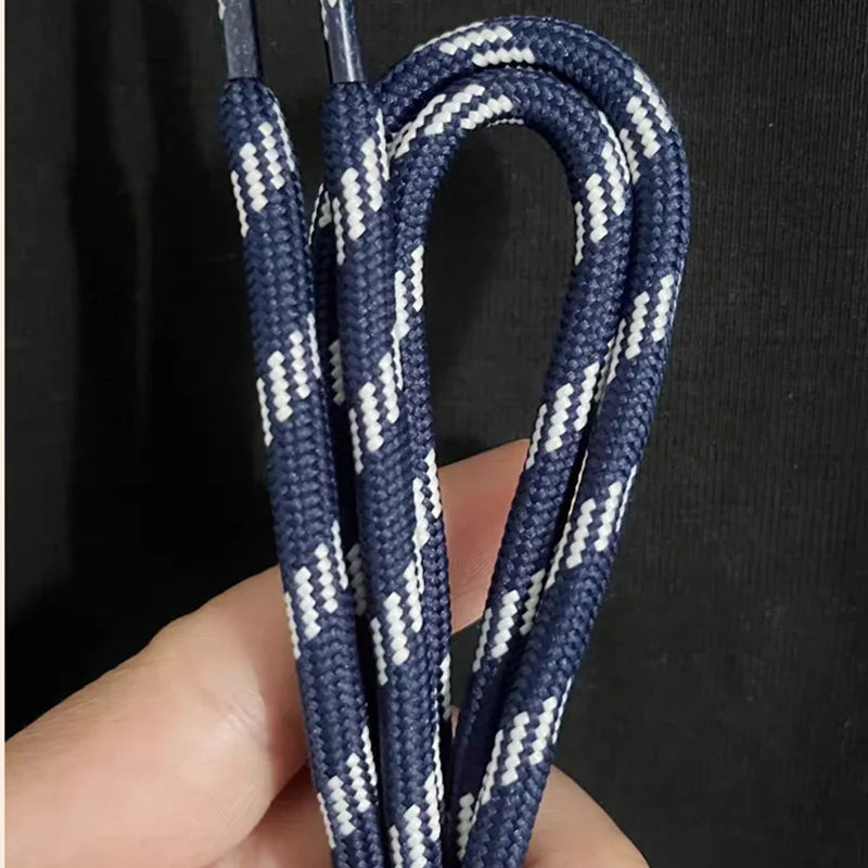 1 Pair Dot Thread Twill Round Rope Shoelaces Sneaker Sport DE Training Shoes White Leather Leisure Casual DIY Shoes Lace