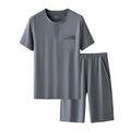 Men's Super Soft Cotton Modal Pajama Set Short Sleeves Antibacterial Sleepwear Home Loungewear Comfortable Breathable Nightwear