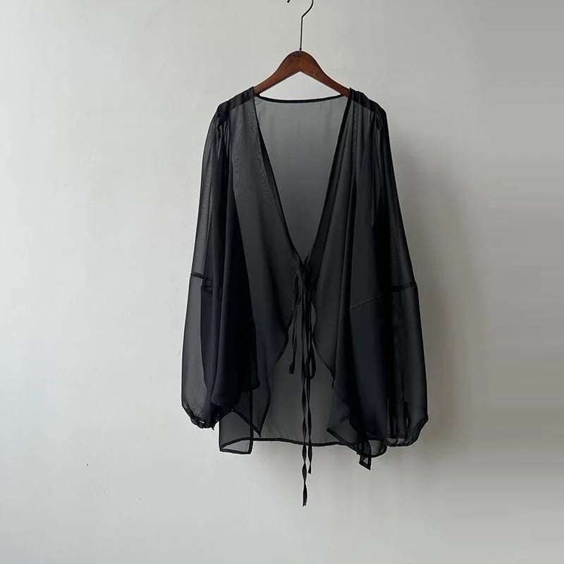 Summer Sun Protection Shirt Korean Women Chiffon Cardigan - View 8 | SAMAG