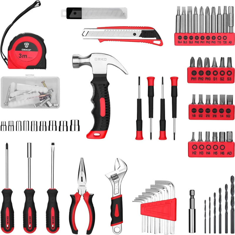 DEKO Drill Set Tool with 8V Red Cordless Home Kit with Hand for Women 126 Piece - View 2 | SAMAG
