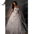 Colorful Appliques Elegant A Line Wedding Dresses - View 5 | SAMAG
