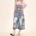 Y2K Aesthetic Cartoon Dog Embroidery Denim Overalls Women - View 5 | SAMAG
