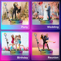 39.4" 360 Photo Booth for 5 People with Glass Stage 360 Photobooth Machine with APP/Remote Cotrol 360Photo Booth for Parties