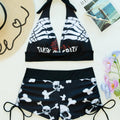 Square Neck Modest Bikini Set With Skull Print | SAMAG
