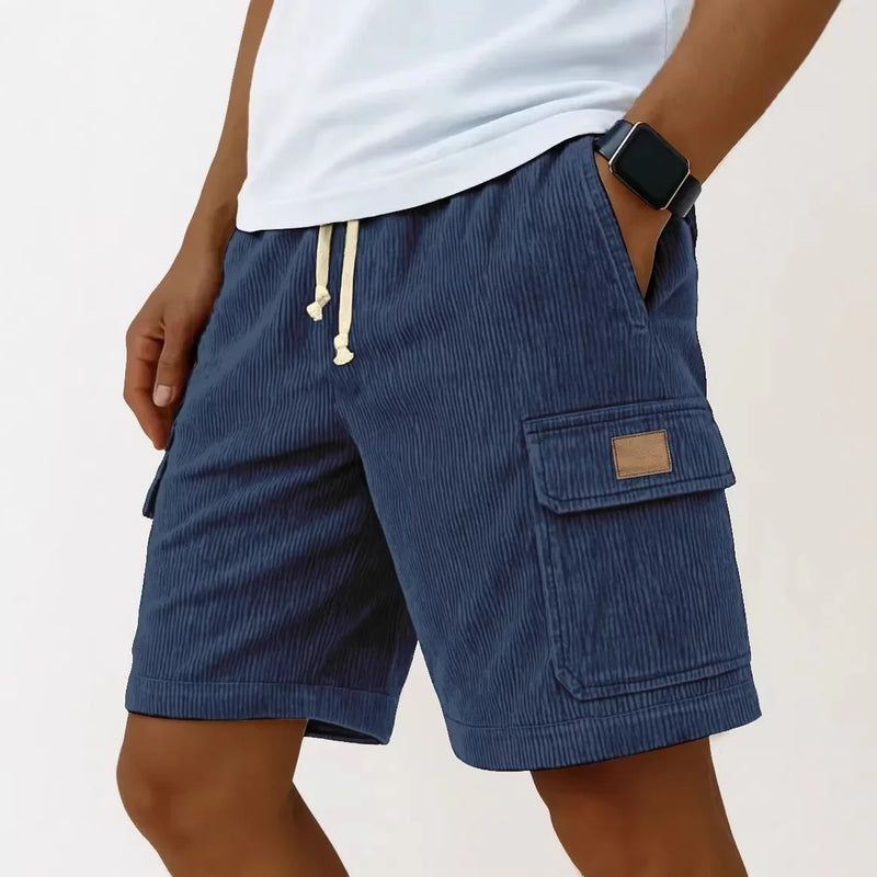 Men's Retro Corduroy Casual Shorts Fashion Solid | SAMAG