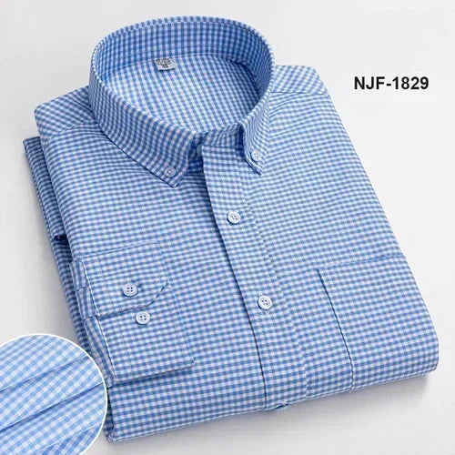 Spring and Autumn Men's Pure Cotton Long sleeved Shirts | SAMAG