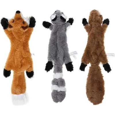 Plush Dog Toys Squirrel Raccoon Fox 18 Inch Stuffing Free | SAMAG