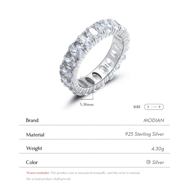 Modian New 100% 925 Sterling Silver Classic Oval Sparkling Finger Ring For Women Luxury AAAAA CZ Wedding Engagement Fine Jewelry