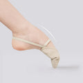 Women Professional Artistic Gymnastics Shoes Adult Half Foot Shoes Girls Suede Semi-Palm Shoes Abrasion Ballet Dance Toe Flats