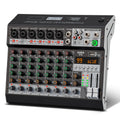 KDES Audio Mixer 4-6-8 Channel 99 DSP Effect Record PC 48V Phantom Power USB Sound Mixers Bluetooth DJ Console Mixing for Karaok