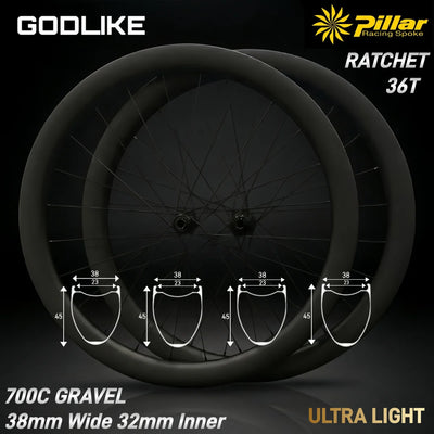 New Gravel 38mm Wide 32mm Inner Ratchet Bicycle Wheel | SAMAG