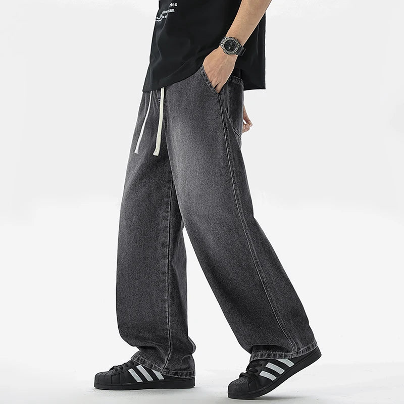 Men's Jeans American Loose Wide-leg Straight Casual | SAMAG