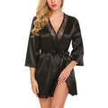 Women Satin Robes Summer Wrap Dressing Gown Bathrobe | SAMAG