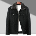 Men Fashion Men Fur Collar Fleece Warm Leather Jackets Male Multi-pockets Casual PU Leather Coats Short Jackets Men Clothing 5XL