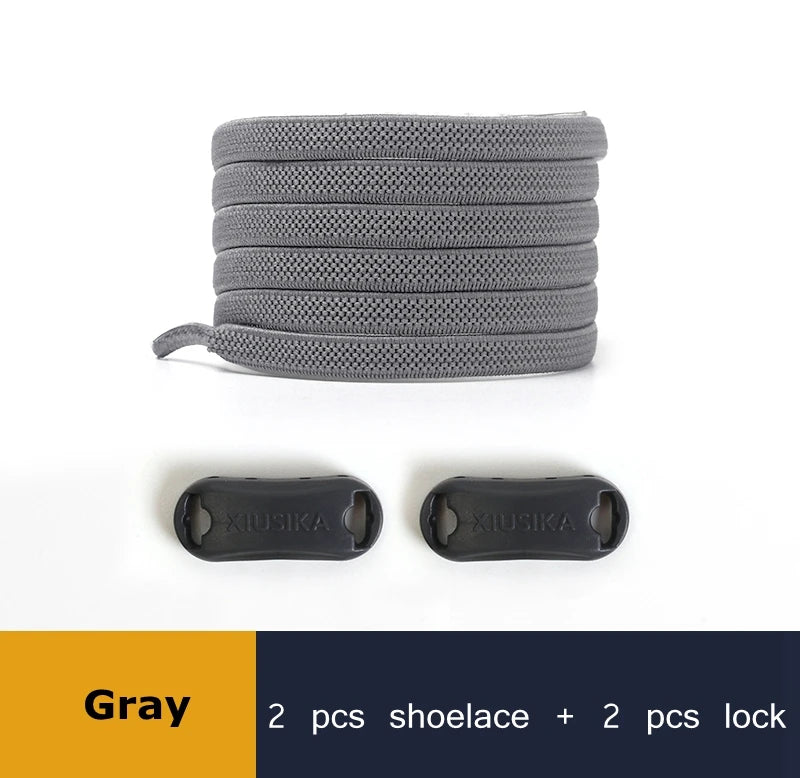 Elastic Shoe Laces Buckle Lock No Tie Shoelaces Sneakers Flat Woven Shoelace without Ties Kids Adult Rubber Bands for Shoes