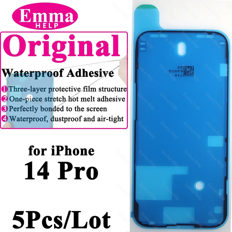 5Pcs Waterproof Sticker for iPhone 13 12 11 Pro Max 14Plus 3M Adhesive LCD Screen Frame Seal Repair Adhesive iphone Acccessories