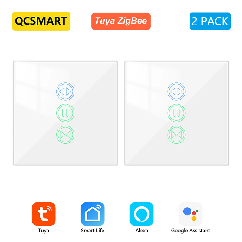 ZigBee 3.0 Curtain Roller Shutter Switch For Tubular Motors Remote Tuya Smart Life App Control Backlight Home Assistant Alexa