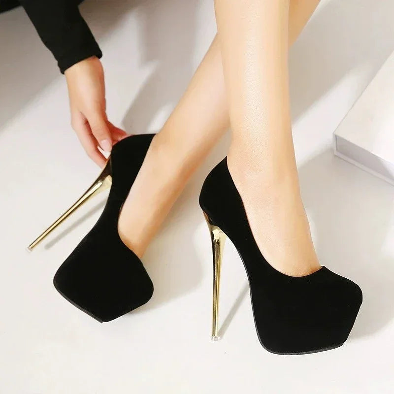 **Fashionable New Round Toe Comfortable Slim Heeled Women's Shoes Summer Sexy and Elegant Super High Heels Party High Heels