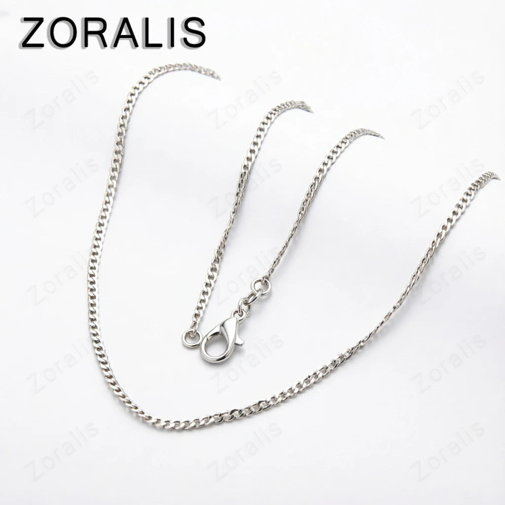 18K Gold 2MM Flat Necklace Chain for Women Men Fashion Wedding Party Jewelry Gift