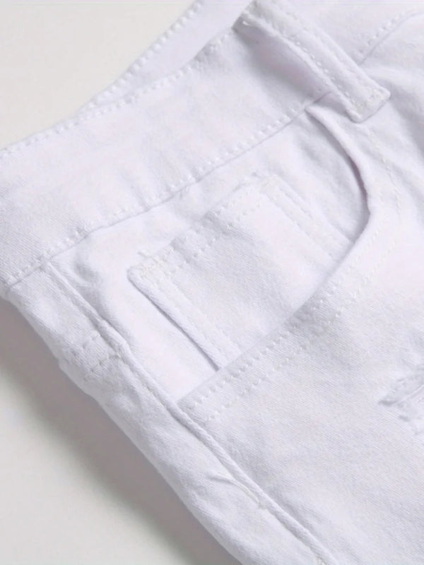 Stretch Slim Fit Skinny White Jeans for Men Tight Little | SAMAG