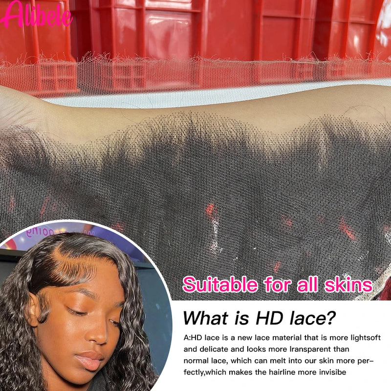 Alibele 13x6 HD Lace Frontal With Bundles Brazilian Body Wave Bundles With 13x6 Lace Front Long Hair Weave Bundles With Frontal