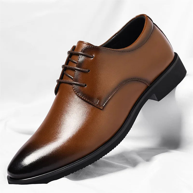 Summer Autumn Dress Shoes for Men Hallow Breathable Lace Designer Leather Shoes Male Fashion Business Casual Elegant Shoe Man