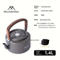 Camping Tea Kettle-New Aluminum Alloy Construction, Wooden Handle, Portable Outdoor Kettle for Camping, Hiking, Durable Cookware