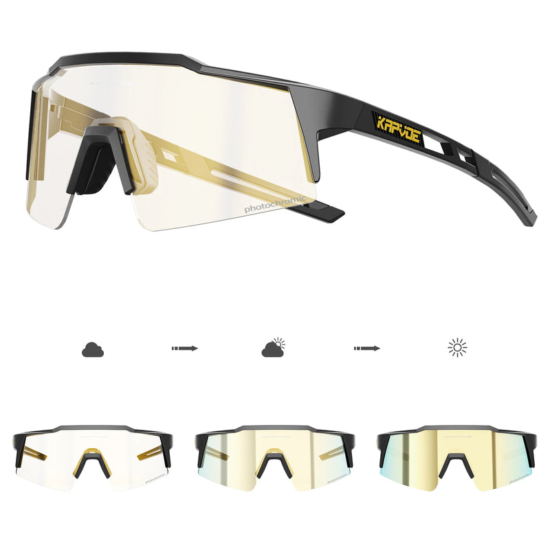 Kapvoe Red Photochromic Cycling Sunglasses for Men Blue | SAMAG