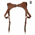 Fashion PU Leather Suspenders for Men Shirt Trousers Adjustable Belts Vest Straps Braces Harness Chest - Visuel 7 | SAMAG
