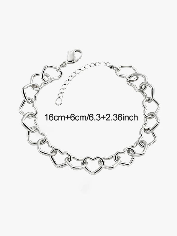 925 Sterling Silver  Vintage Love Heart Map Bracelet Fit DIY Pendant Gift Anniversary Party High Quality Jewelry
