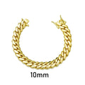 8 - 14mm Punk Rock Stainless Steel Rhombus Cuban MIami Link Chain Bracelets for Men Hip Hop Jewelry Gold - Visuel 7 | SAMAG