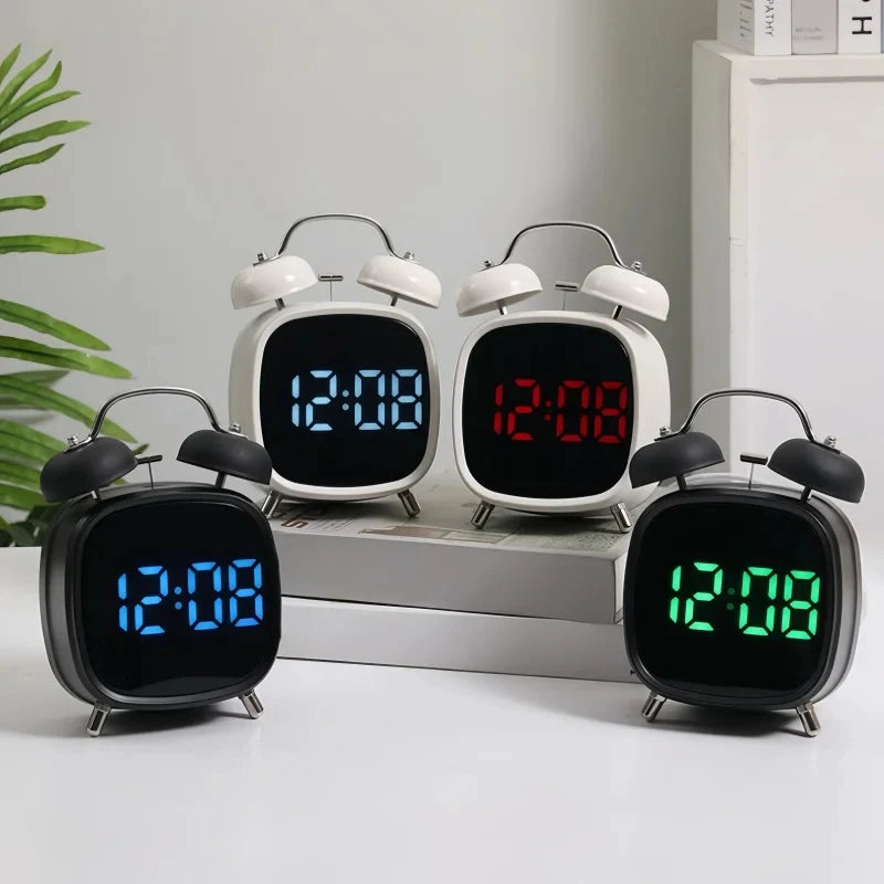 New Alarm Concise And Practic Clock Double Bell Super Loud for Heavy Sleepet Mode 12/24H Night Anti-disturb Table LED Clock