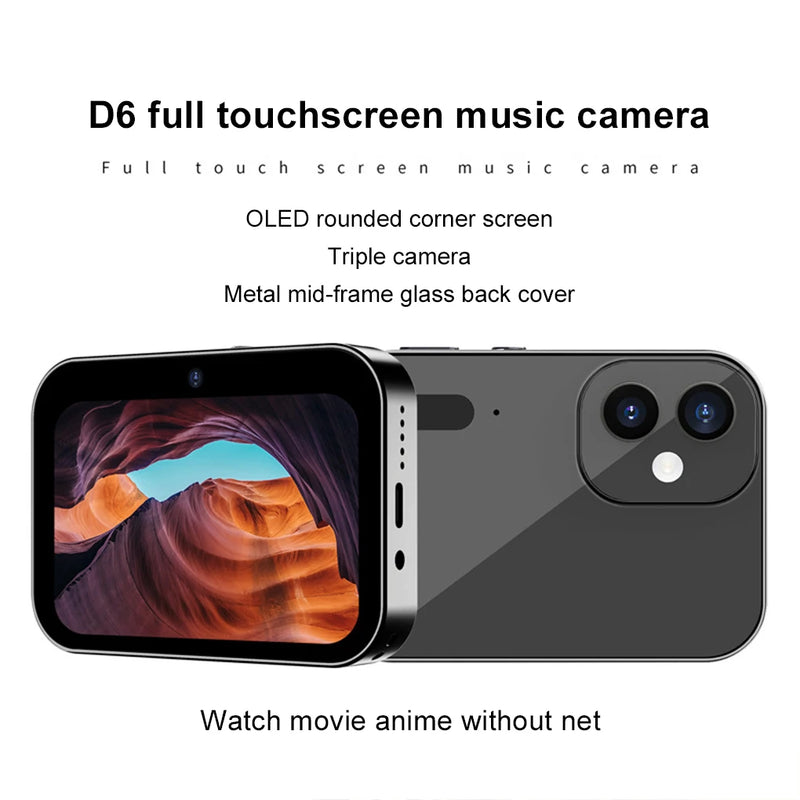 4K CCD Digital Camera 64MP Digital Flash Video Camera with Touch Screen 16X Digital Zoom IR Night Vision Camera Black
