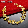 SHSTONE 18K Gold Multi Chain Bead Bracelets For Woman Party Wedding Engagement Fashion Fine Jewelry Lady Birthday Christmas Gift
